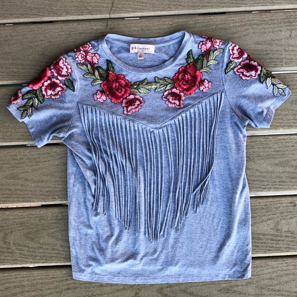 Philosophy Tops - Philosophy BOHO Fringe Top